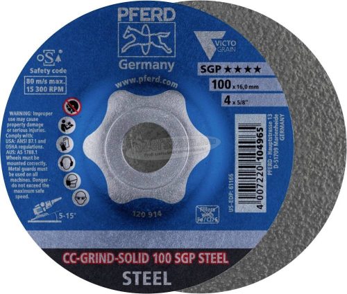 PFERD CC-GRIND csiszolókorong CC-GRIND-SOLID SGP STEEL több méretben