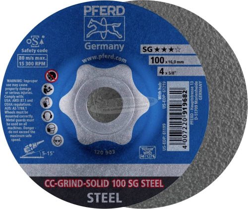PFERD CC-GRIND csiszolókorong CC-GRIND-SOLID SG STEEL több méretben