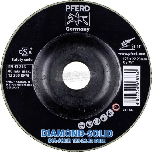 PFERD CC-GRIND-SOLID-DIAMOND gyémántszemcsés csiszolókorong 125-22,23 D 852 36612585