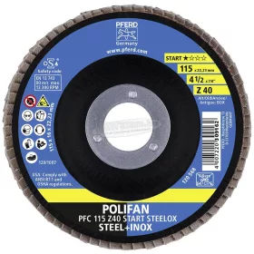   PFERD 69300936 POLIFAN fogazott alátét PFC 115x22,23mm kúpos Z40 BOX STEELOX acél/rozsdamentes acél 115mm 10db 69300936
