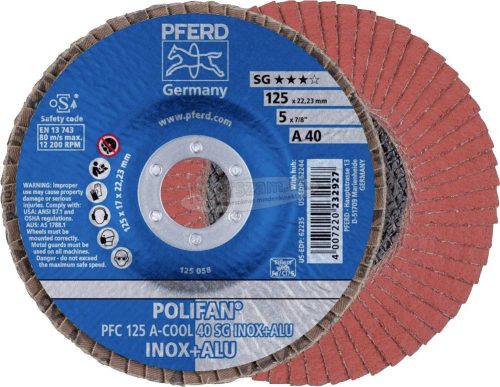 PFERD POLIFAN legyezőlapos csiszolókorong PFC 125 A-COOL 40 SG INOX+ALU 67754125