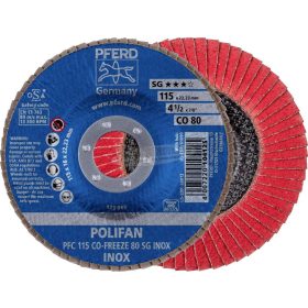   PFERD POLIFAN legyezőlapos csiszolókorong PFC 115 CO-FREEZE 80 SG INOX 67711580