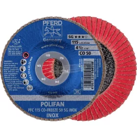   PFERD POLIFAN legyezőlapos csiszolókorong PFC 115 CO-FREEZE 50 SG INOX 67711550