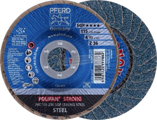 PFERD POLIFAN legyezőlapos csiszolókorong PFC Z SGP STRONG STEEL több változatban