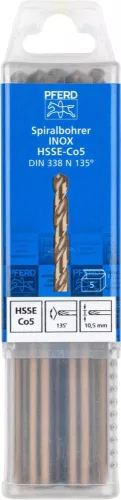 PFERD csigafúró INOX anyagokhoz SPB DIN 338 HSSE N 10,5 INOX 25203580