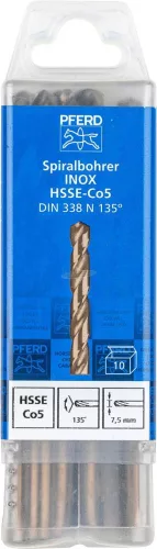 PFERD csigafúró INOX anyagokhoz SPB DIN 338 HSSE N 7,5 INOX 25203573