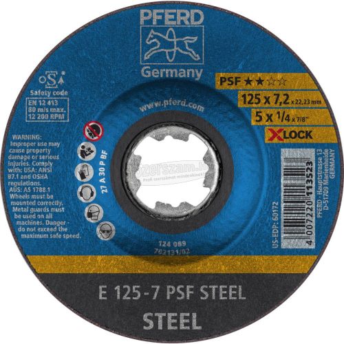 PFERD tisztítókorong E 125-7 PSF STEEL/X-LOCK 62011125