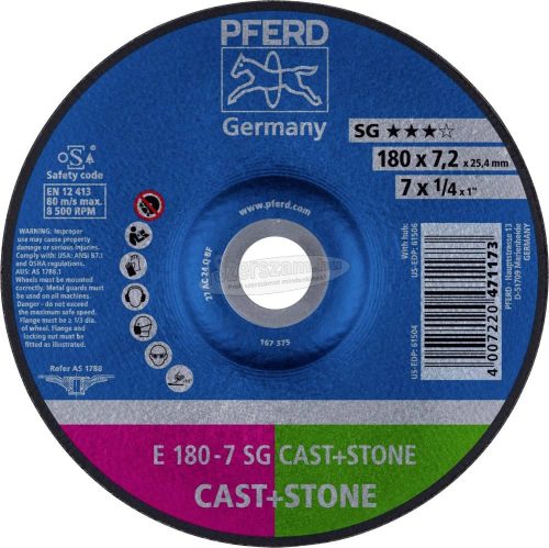 PFERD tisztítókorong E 180-7 SG CAST+STONE 62917625