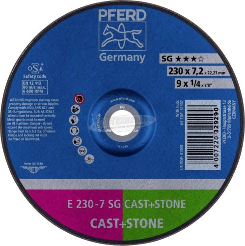 PFERD tisztítókorong E 230-7 SG CAST+STONE 62914720