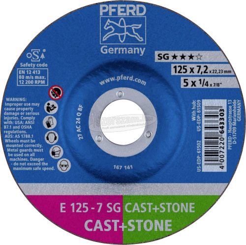 PFERD tisztítókorong E 125-7 SG CAST+STONE 62912725