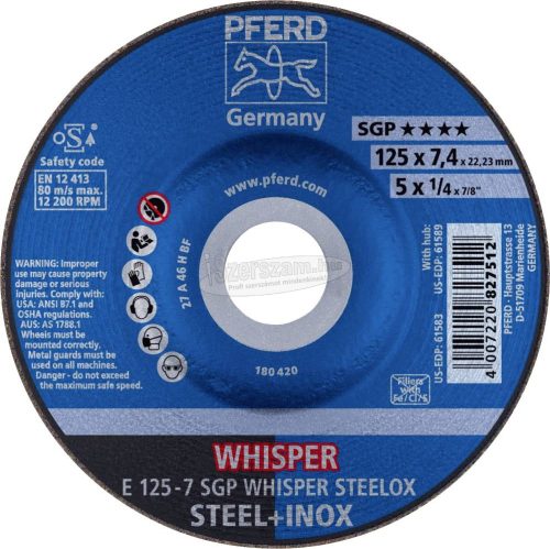 PFERD tisztítókorong E 125-7 SGP WHISPER STEELOX 62212848