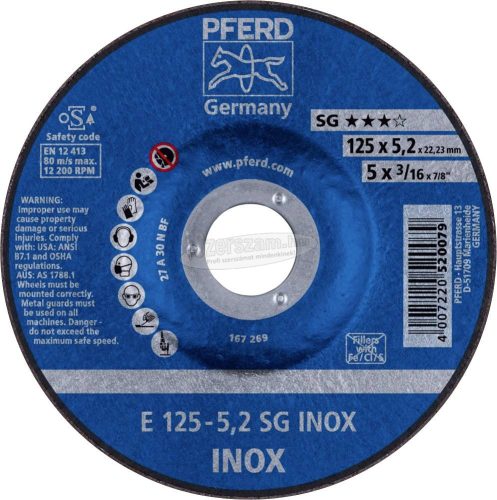 PFERD tisztítókorong E 125-5,2 SG INOX 62212523