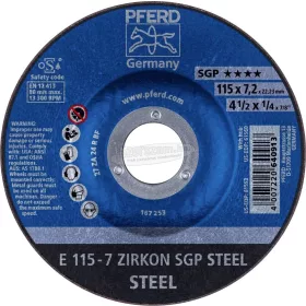 PFERD tisztítókorong E ZIRKON SGP STEEL több változatban
