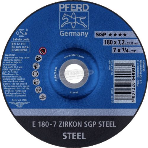 PFERD tisztítókorong E 180-7 ZIRKON SGP STEEL 62217737