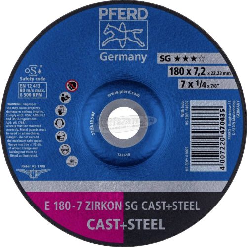 PFERD tisztítókorong E 180-7 ZIRKON SG CAST+STEEL 62217628