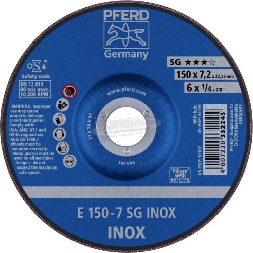 PFERD tisztítókorong E 150-7 SG INOX 62222730