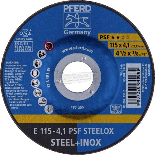 PFERD tisztítókorong E 115-4,1 PSF STEELOX 62011531