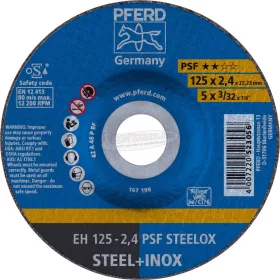   PFERD PSF STEELOX 69198292 Vágótárcsa, hajlított 125mm 22.23mm 10db 69198292