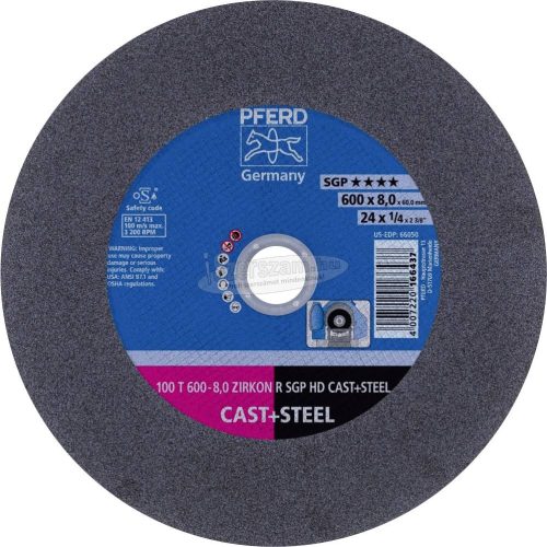 PFERD vágókorong HEAVY-DUTY 100 T 600-8,0 ZIRKON R SGP HD CAST+STEEL/60,0 66397196
