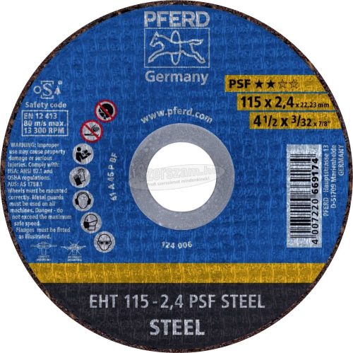 PFERD vágókorong EHT 115-2,4 PSF STEEL 61730026