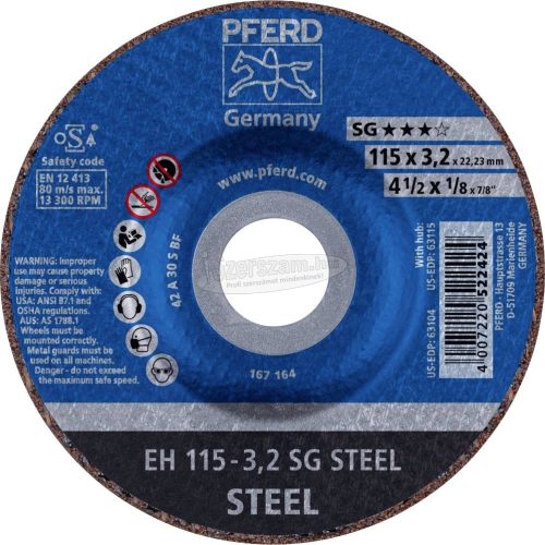 PFERD vágókorong EH 115-3,2 SG STEEL 61340132