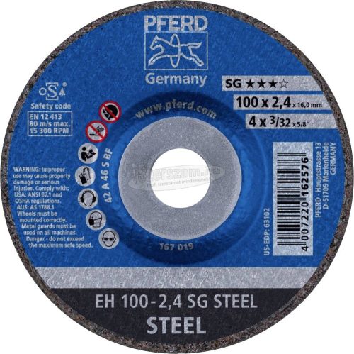 PFERD vágókorong EH 100-2,4 SG STEEL/16,0 61339116