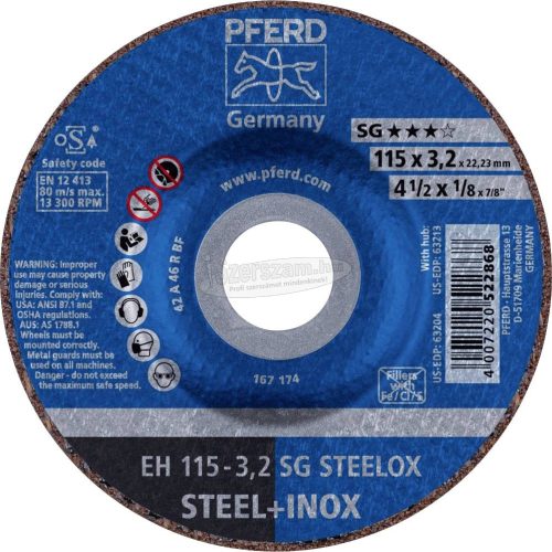 PFERD vágókorong EH 115-3,2 SG STEELOX 61332432