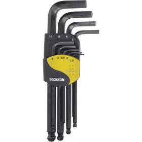   PROXXON Imbuszkulcs készlet 9 részes, hosszú, gömbvégű 1,5-10mm 23946