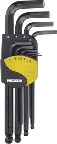 PROXXON Imbuszkulcs készlet 9 részes, hosszú, gömbvégű 1,5-10mm 23946