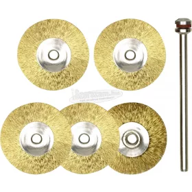   PROXXON MICROMOT Kerek formájú réz csiszoló korong készlet, 5részes, drót korong, kefe 22mm/nyél 2,35mm, Proxxon Micromot 28 962
