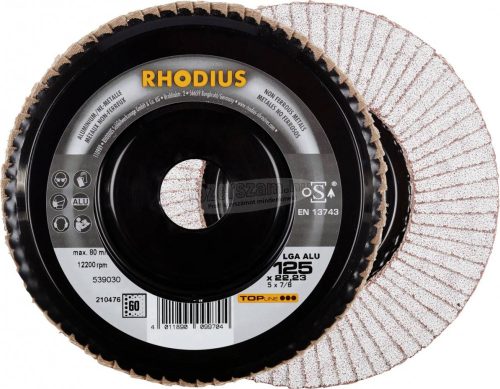 Rhodius 211315 RHODIUS LGA ALU lamellás csiszolótányér 125x22,23mm K60 egyenes 125mm 5db 211315