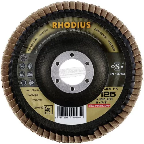 Rhodius 210182 LSK FK lamellás csiszolótányér 125x22,23-P40 125mm 1db 210182