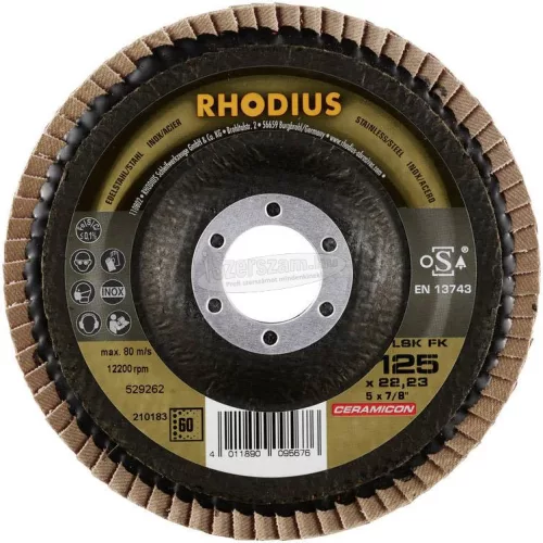 Rhodius 210183 LSK FK lamellás csiszolótányér 125x22,23-P60 125mm 1db 210183
