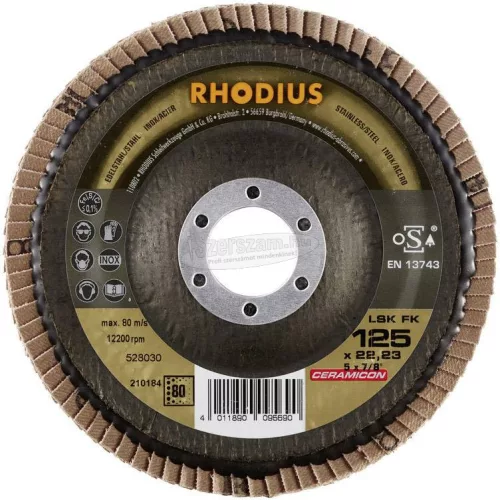 Rhodius 210184 LSK FK lamellás csiszolótányér 125x22,23-P80 125mm 1db 210184