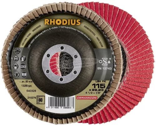 Rhodius 210276 LSK FK lamellás csiszolótányér 115x22,23-P80 115mm 1db 210276