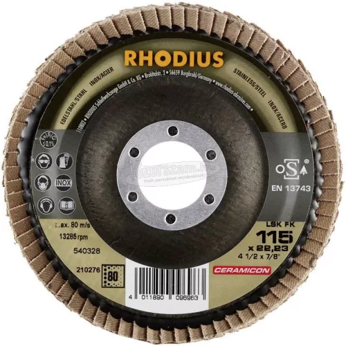 Rhodius 210276 LSK FK lamellás csiszolótányér 115x22,23-P80 115mm 1db 210276