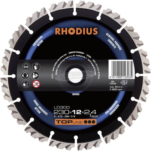 Rhodius 304465 LD300 Gyémánt vágótárcsa 230mm 1db 304465