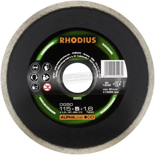 Rhodius 303053 DG50 Gyémánt vágótárcsa 115mm 1db 303053