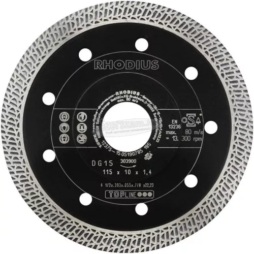 Rhodius 303900 DG15 Gyémánt vágótárcsa 115mm 1db 303900