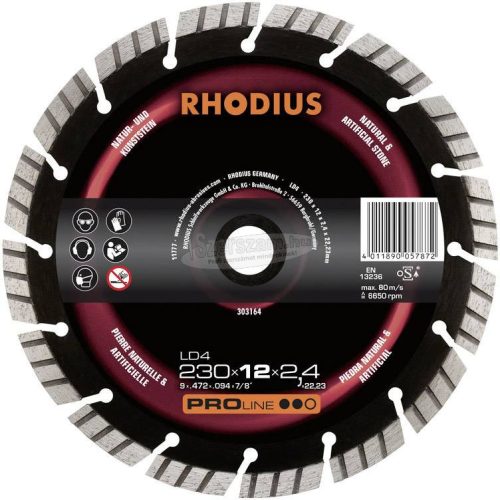 Rhodius 303164 LD4 Gyémánt vágótárcsa 230mm 1db 303164