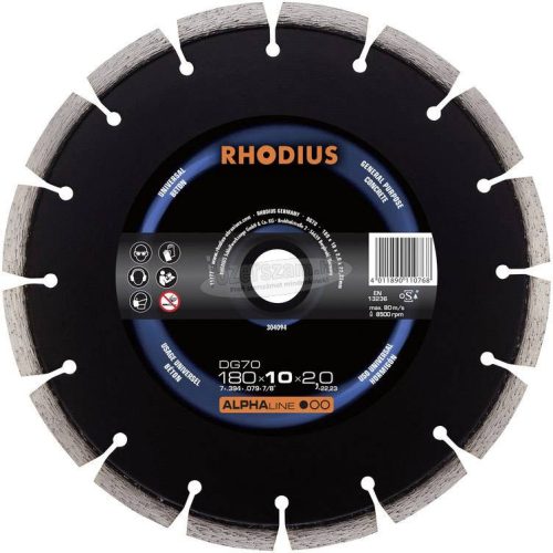 Rhodius 304095 DG70 Gyémánt vágótárcsa 230mm 1db 304095