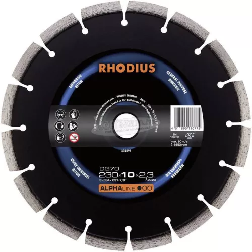 Rhodius 304095 DG70 Gyémánt vágótárcsa 230mm 1db 304095