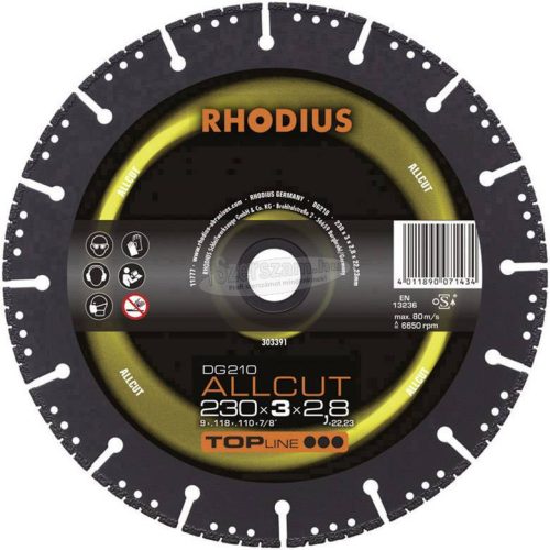 Rhodius 303390 DG210 ALLCUT Gyémánt vágótárcsa 180mm 1db 303390