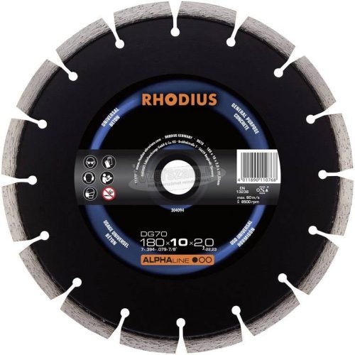 Rhodius 304094 DG70 Gyémánt vágótárcsa 180mm 1db 304094