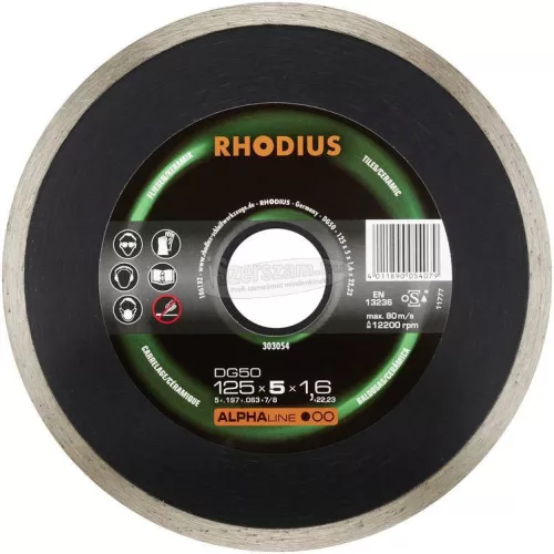 Rhodius 303054 DG50 Gyémánt vágótárcsa 125mm 1db 303054
