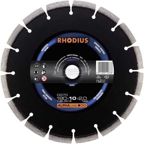 Rhodius 304091 DG70 Gyémánt vágótárcsa 115mm 1db 304091