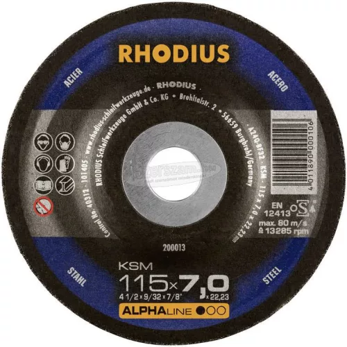 Rhodius 210749 KSM Nagyolótárcsa, hajlított 115mm 22.23mm 1db 210749