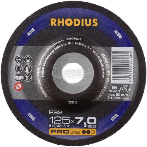Rhodius 200253 RS2 Nagyolótárcsa, hajlított 180mm 22.23mm 1db 200253