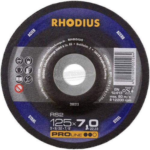 Rhodius 200213 RS2 Nagyolótárcsa, hajlított 125mm 22.23mm 1db 200213