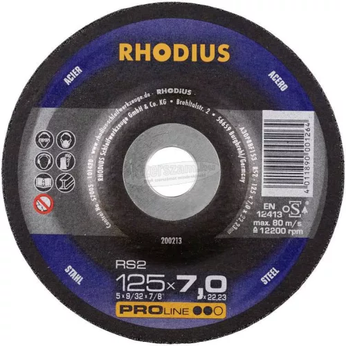 Rhodius 200213 RS2 Nagyolótárcsa, hajlított 125mm 22.23mm 1db 200213